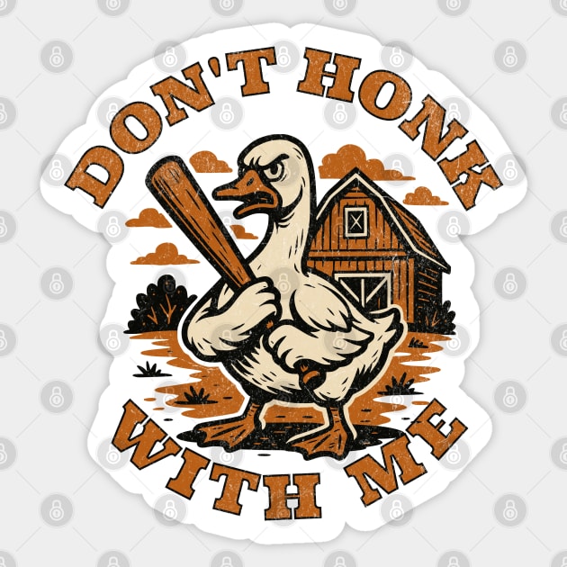 Don’t Honk With Me Angry Goose Funny Farm Cartoon Humor Sticker by Yesteeyear